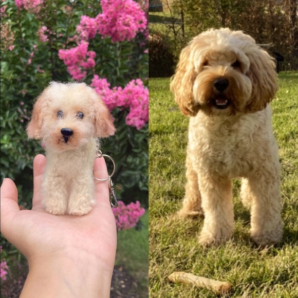 Custom Crochet Dog Keychain, Custom Stuffed Animal, Gift for Dog Lovers - Picture 2 of 11